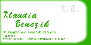 klaudia benczik business card